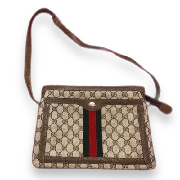 🔴SOLD🔴Gucci GG Monogram Canvas and Brown Leather shoulder bag - Picture 3 of 17